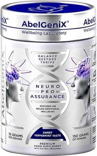 Image of AbelGeniX Neuro Pro Assurance® 22-in-1 Nootropic Drink Powder, Brain Supplements for Sharp Thinking and Mental Energy, Brain Fog Support with Ashwagandha & Rhodiola, 150g