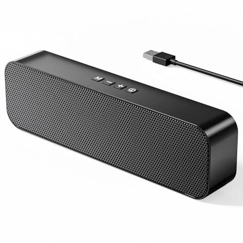 Image of KASOHQEE USB Computer Speakers,Wired PC Speaker for Desktop, Mini Laptop Speaker with Stereo Sound,Bluetooth,Loud Volume,Plug and Play,Suitable for Online Meetings/Classes,Personal Music