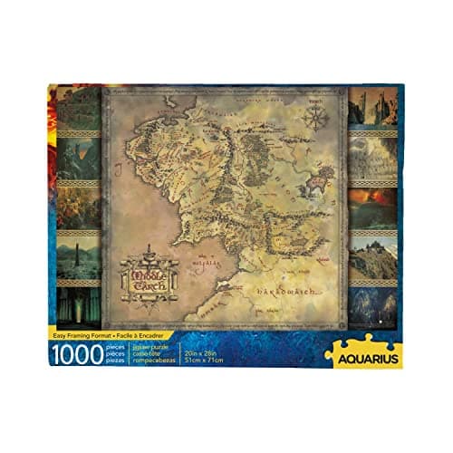 Image of AQUARIUS 65370 Lord of The Rings Map 1000 Piece Jigsaw Puzzle, Multi-Colored, One Size