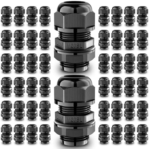 Image of QILIPSU 50pcs M20SL Extended Thread Cable Gland Waterproof IP68 Nylon Strain Relief Cord Grip Cable Pass Through Connector Wire Grommet