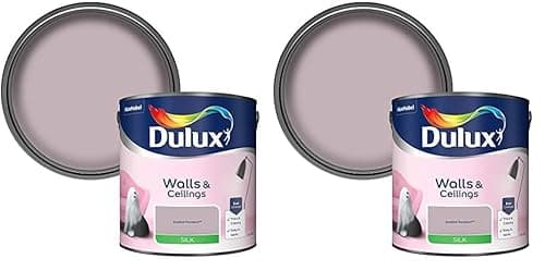 Image of Dulux Silk Emulsion Paint For Walls And Ceilings - Dusted Fondant 2.5 Litres (Pack of 2)