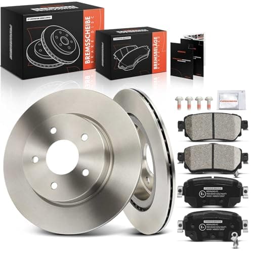 Image of Frankberg Brake Kit incl. 2x Brake Disc + 4x Brake Pad Rear Compatible with Leaf ZE1 X-Trail T32 T32R T32RR Koleos II HC Replace# 440606633R,D40604CA0A