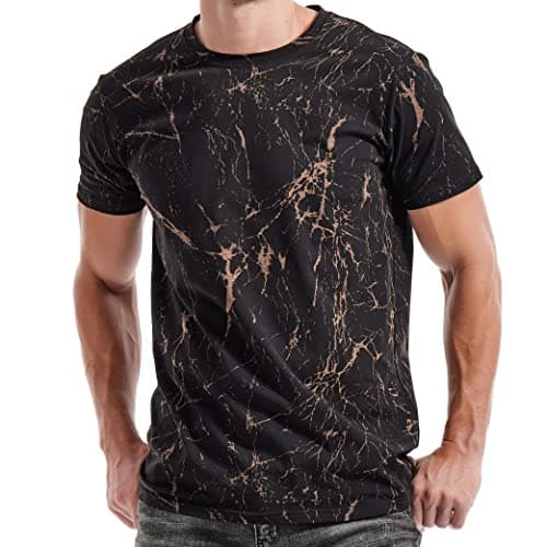 Image of RONOMO Men's Round Neck Short Sleeved T-Shirt | Medium Elasticity | Soft and Breathable | Pre Shrunk Treatment| (SH Black M)