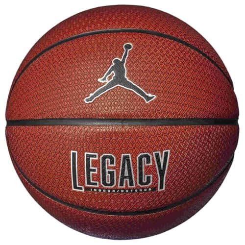 Image of Nike Jordan Legacy 2.0 Basketball 8P - Indoor Outdoor Performance Basketball - Training Ball - Delivered Deflated, Amber/Black/Metallic Silver/Black, 7