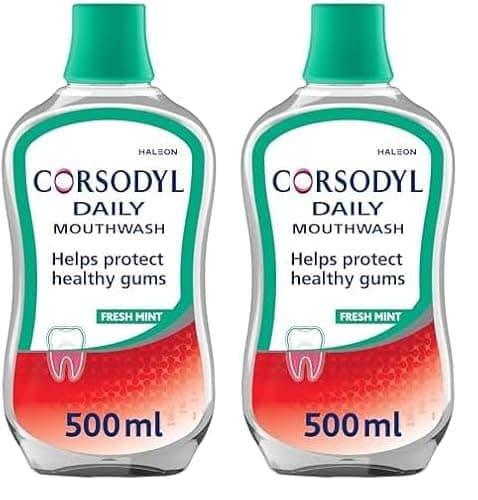 Image of Corsodyl Daily Gum Care Mouthwash Alcohol Free Fresh Mint 500ml (Pack of 2)