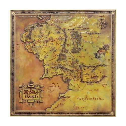 Image of The Lord of the Rings Limited Edition Detailed Metal Plaque of Middle-earth - Officially Licensed Merchandise