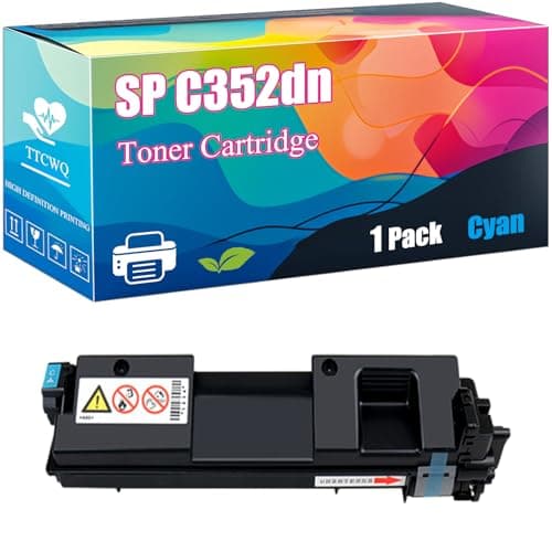 Image of SP C352dn Toner Cartridge Compatible for Ricoh SP C352dn Printers, High Yield 4000 Pages, Clear Printing with Chip (Cyan)