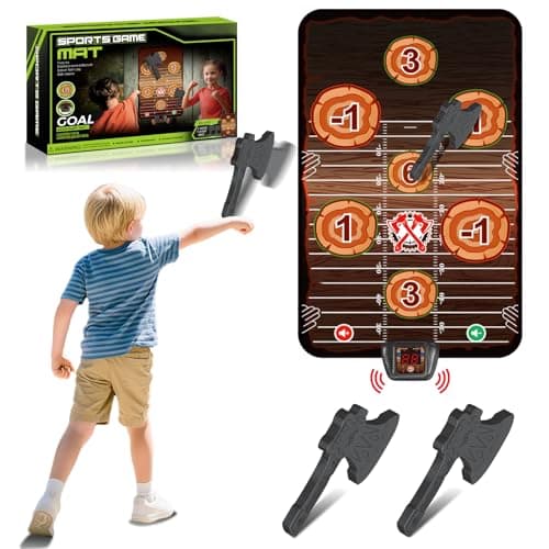 Image of TERRAMUS Axe Throwing Target Game Set, Electronic Scoring Throwing Game Toys Gifts for Kids Age of 3-10+ Years Old Boys & Girls, Backyard Indoor & Outdoor Yard Carnival Sport Party Play Game