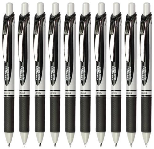 Image of Pentel EnerGel XM BL77 Eco Retractable Liquid Gel Ink Rollerball Pens - 0.7mm Tip - Black Ink - Pack of 10