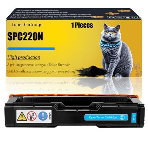 Image of WZLAD SPC220N Compatible for Ricoh Toner Cartridge 406052 406053 406054 406055 Aficio SPC220N Aficio SPC220S Aficio SPC221 Aficio SPC221N Aficio SPC221SF Printers (Cyan)