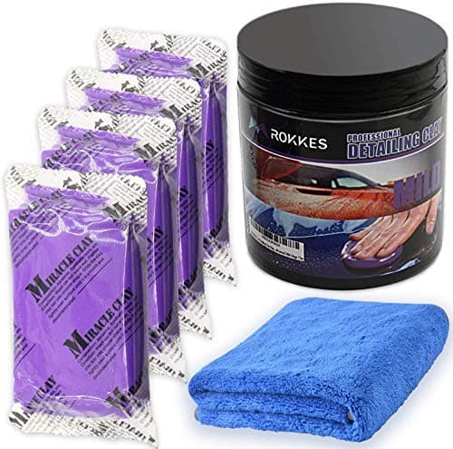 Image of Clay Bar Car Detailing Clay - ClayBars Magic Clay Bar Kit, Premium 4Block x100g Mild Grade Auto Clay Bar with Washing and Adsorption Capacity for Glass, Vehicles and Much More Cleaning, Towel Included