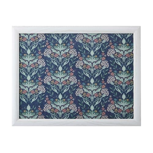 Image of Creative Tops Floral Print Lap Tray with Cushion, Bean Bag Cushioned, Portable Lap Desk, Desk Laptop Tray 44cm x 34cm x 6cm