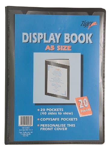 Image of Tiger 300930 - A5 Presentation Display Book Black 20 Pocket