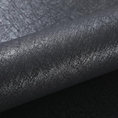 Image of Pamatio Plain Silk Pattern Textured Wallpaper Black Contemporary Nordic Luxury for Bedroom, Living Room Hallway Study Adults - Matt Dark Grey Irregular Crack-Like Surface - 1 Roll(0.53 × 9.5 metres)