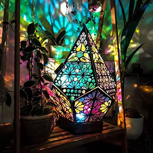 Image of Polar Star Floor Lamp, Geometric Lamp Bohemian Decoration LED Vintage Bohemian Accent Colorful Floor Lamps for Home, Party, Wedding, Christmas (A)