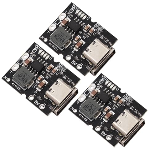 Image of Heevhas 5V 2A Type-C USB Boost Step-Up Power Supply Module High Precision Lithium Battery Charging Protection Converter Boost Integrated Discharge Module (Pack of 3)