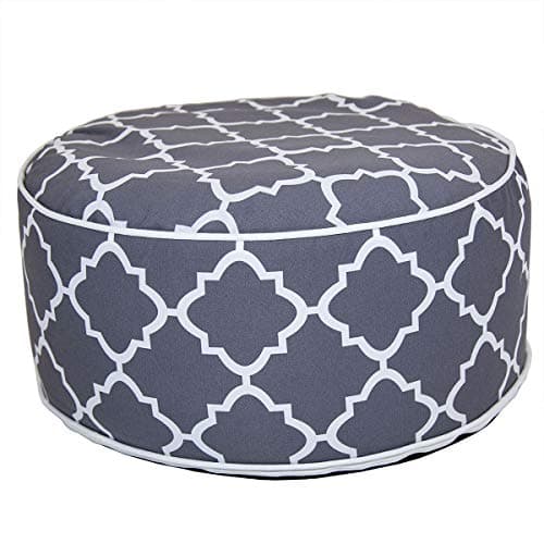 Image of CHARLES BENTLEY Indoor/Outdoor Inflatable Garden Foot Stool Pouffe Bean Bag - Grey H23cm Dia 53cm Waterproof