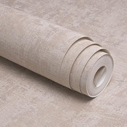 Image of Trafagala Dusky Pink Concrete Wallpaper Shabby Chic Wallpaper Industrial Textured for Living Room Bedroom Fireplace Decorative Wall Paper Roll with Distressed Pattern Silver Glitter Metallic Detailing