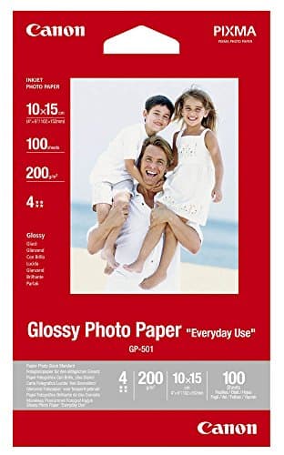 Image of Canon GP-501 Glossy Photo Paper 4x6"/10x15cm (100 Sheets) - Ideal for Photo Printing, Durable Prints - Compatible with Canon Inkjet Printers
