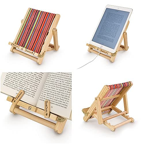 Image of Gifts for Readers & Writers Wood Bookchair for iPad, Cookbook and Tablet, Multistrip
