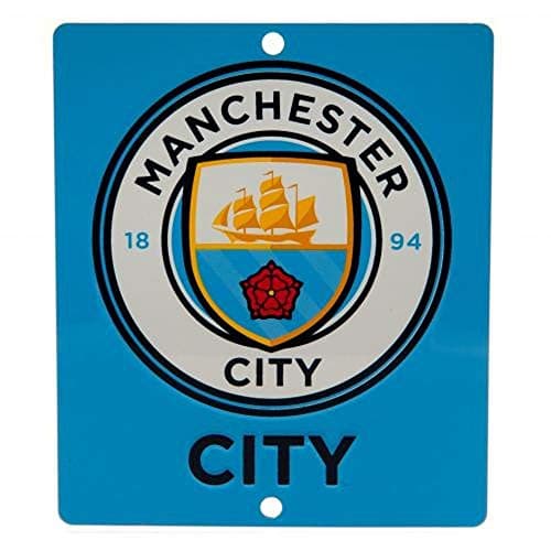 Image of Manchester City FC Official SQ Window Sign (One Size) (Sky Blue)
