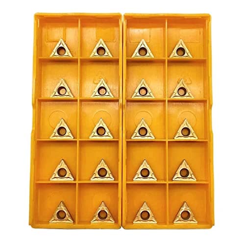 Image of ASZLBYM 20pcs TCMT21.51 Turning Inserts TCMT110204 TCMT21.51 Carbide Inserts TCMT Insert S08K/S10K/S12M-STFCR11 1/3" 3/8" 1/2" 91° Turning Holder Boring Bars