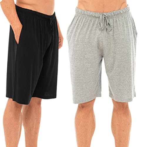 Image of Tom Franks Twin Pack Cotton Jersey Lounge Shorts (Light Grey Marl/Black, XX-Large)
