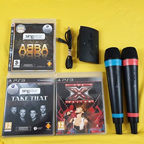 Image of Singstar x3 ABBA + Take That + X Factor + 2 Wireless Sing Star Microphones Mics [Playstation 3] [PS3]
