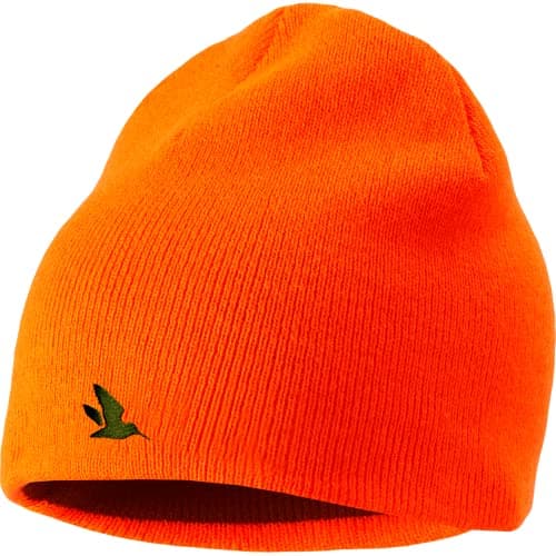 Image of Seeland | Ian Reversible Beanie hat | Hi-vis Orange/Pine Green | One Size