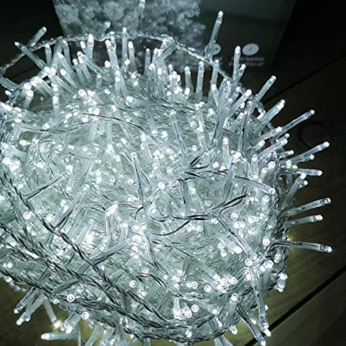 Image of Premier 1000 LED 25m TreeBrights Christmas Lights Cool White Clear Cable