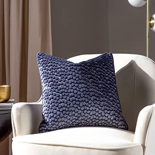 Image of furn. Hoem Lanzo Cut Velvet Piped Feather Rich Filled Cushion