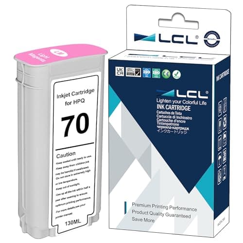 Image of LCL Compatible Ink Cartridge 70 C9455A 135ML High Yield (1 Light Magenta) Replacement for HP Designjet Z2100 Z3100 Z3100PS Z3200 Z3200PS Z5200 Z5400