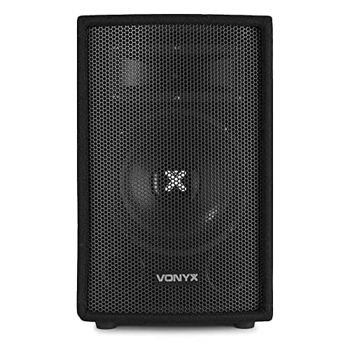 Image of VONYX SL8 8 inch passive DJ PA speaker, 200W RMS, max 400W, unpowered stage cabinet, 2-way bass reflex, 8 ohm, pole mount, DJ events, parties, live PA, speeches, single speaker
