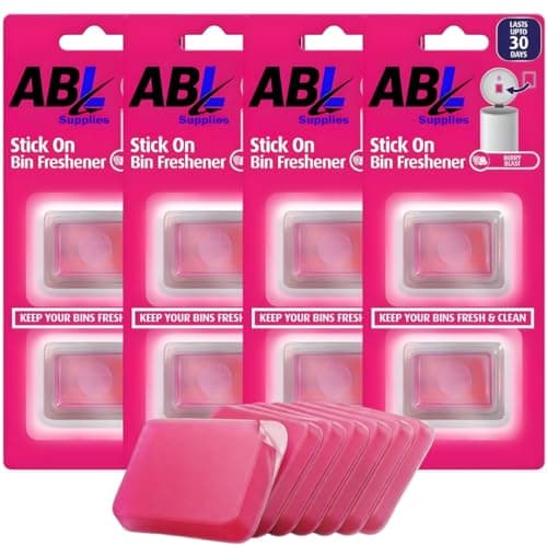 Image of 8 X Bin Freshener Stick On Bin Freshener And Odour Eliminator | Berry Blast Deodoriser Smell Fresh