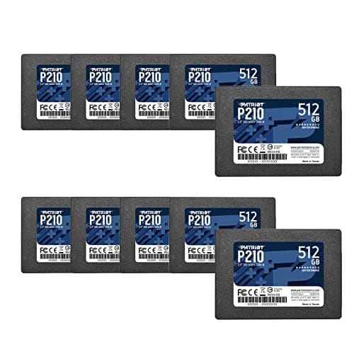 Image of Patriot P210 SATA 3 512GB SSD 2.5 Inch Internal Solid State Drive 10 Pack, Lot of 10 - P210S512G2510