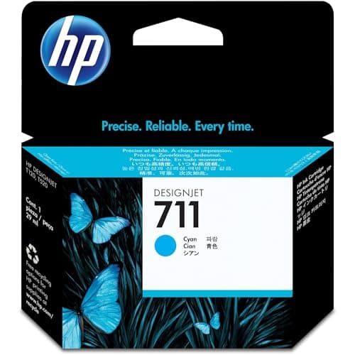 Image of HP 711 - CZ130A - 1 x Cyan - Ink cartridge - For DesignJet T120 ePrinter, T520 ePrinter