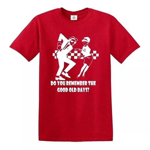 Image of Men's T-Shirts Do You Remember The Good Old Days T-Shirt 2 Tone Madness The Specials Reggae Tee Christmas Funny Joke - RED - L