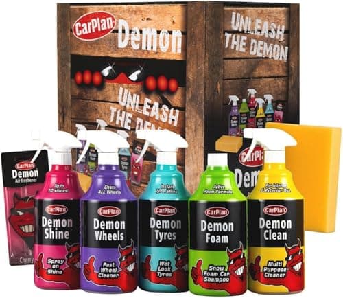 Image of CarPlan Demon 7pc Car Care Gift Pack - Includes Demon Shine, Wheels, Foam, Tyres & More