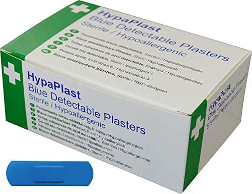 Image of Safety First Aid Group HypaPlast Blue Visually Detectable Plasters, 7.2x2.5cm (Pack of 100)