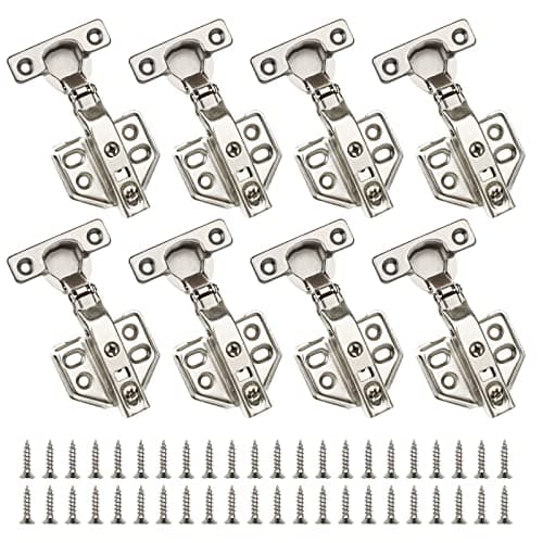 Image of CVIUYO 8 PCS 26mm Soft Close Cabinet Hinge, Concealed Kitchen Cupboard Hinges, 90-110 Degree Full Overlay Kitchen Door Hinge, Cupboard Door Hinges with Screws