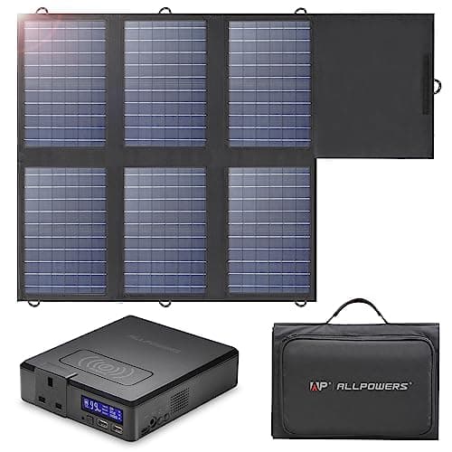 Image of ALLPOWERS S200 Portable Power Station with SP026 Portable Solar Panel Included, 200W 154Wh Solar Generator with 60W Foldable Solar Panel for Holiday RV Camping, Outdoor Adventure, Emergency, Fishing