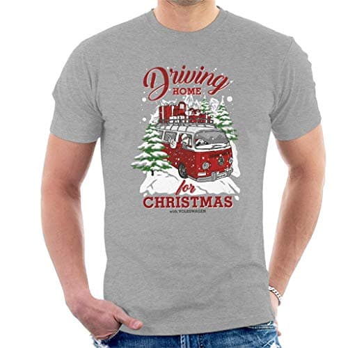 Image of Volkswagen Driving Home for Christmas Men's T-Shirt Heather Grey