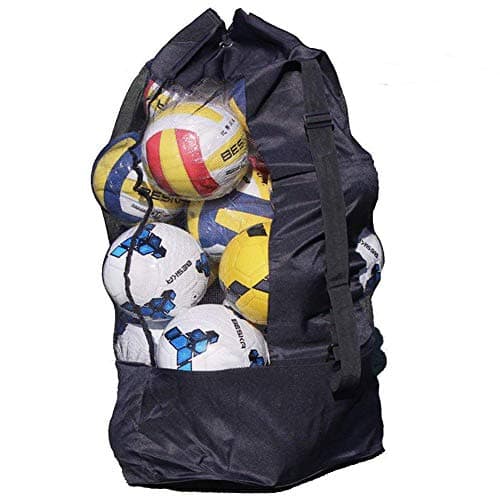 Image of Extra Large Football Carry Bag Mesh Equipment Duffel Bag Heavy Duty Net Ball Shoulder Bag Basketball Volleyball Soccer Rug Ball Tote Storage Sack with Drawstring for 10-15 Balls