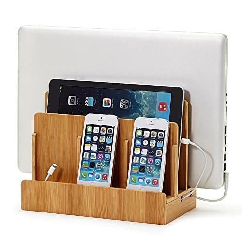 Image of XPhonew BambooMulti Device Desktop Charging Dock Station Original Electronics Charger Stand Cradle & Organizer compatible with iPhone iPad Samsung LG Huawei Smartphones, Mobile Phones, Tablets, Laptop