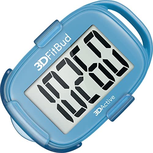Image of 3DFitBud Simple Step Counter Walking 3D Pedometer By 3DActive with Clip & Lanyard Accurate Step Tracker Large Display Easy to Use for Kids Men Women Adult Seniors Daily Step Tracking - A420S - Blue