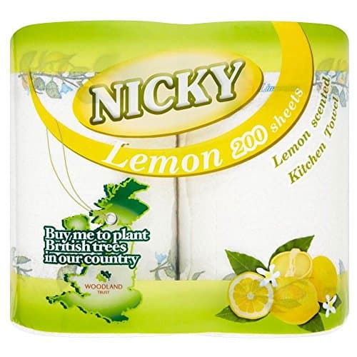 Image of Nicky Maxi Kitchen Towels Lemon - 100 Sheets per Roll (2) - Pack of 2