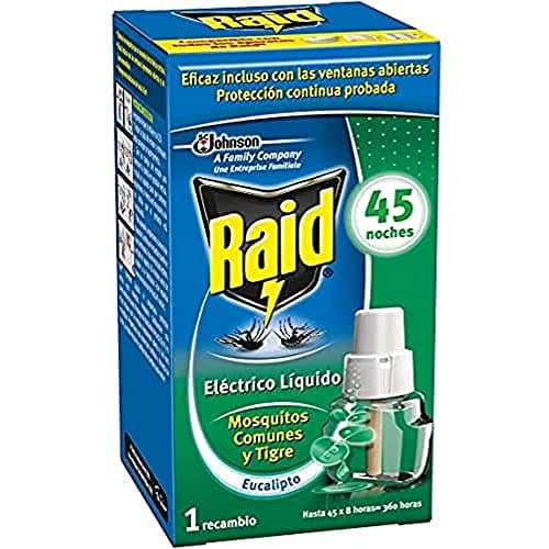 Image of Raid - Replacement for Electric Diffuser Anti Common Mosquitoes and Tiger Aroma Eucalyptus, 45 Nights, 1 Refill