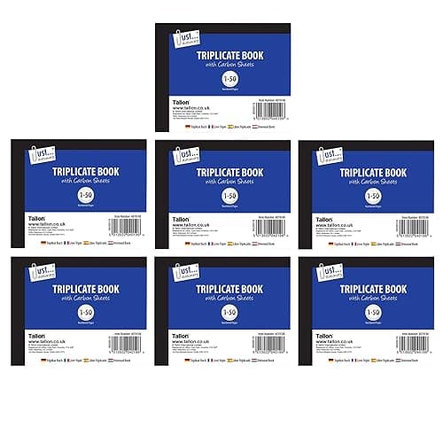 Image of 7Books x Half Size Triplicate Receipt Book Numbered 1-50 Pages with Carbon Invoice Pad Half Size Carbon Sheet Triplicate Book