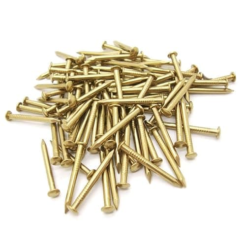 Image of 100Pcs Brass Nails and Pins Assortment, 8mm-20mm Length Wall Pins Tacks for Woodworking, Furniture Making, Hanging Pictures, Mirrors, Frames and Carpentry Projects