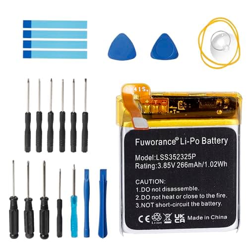 Image of Fuworance 266mAh 3.85V LSS352325P Replacement Battery Compatible with Fitbit Sense Compatible with Versa 3 Smartwatch Watch Li-ion Battery + Tool Kit